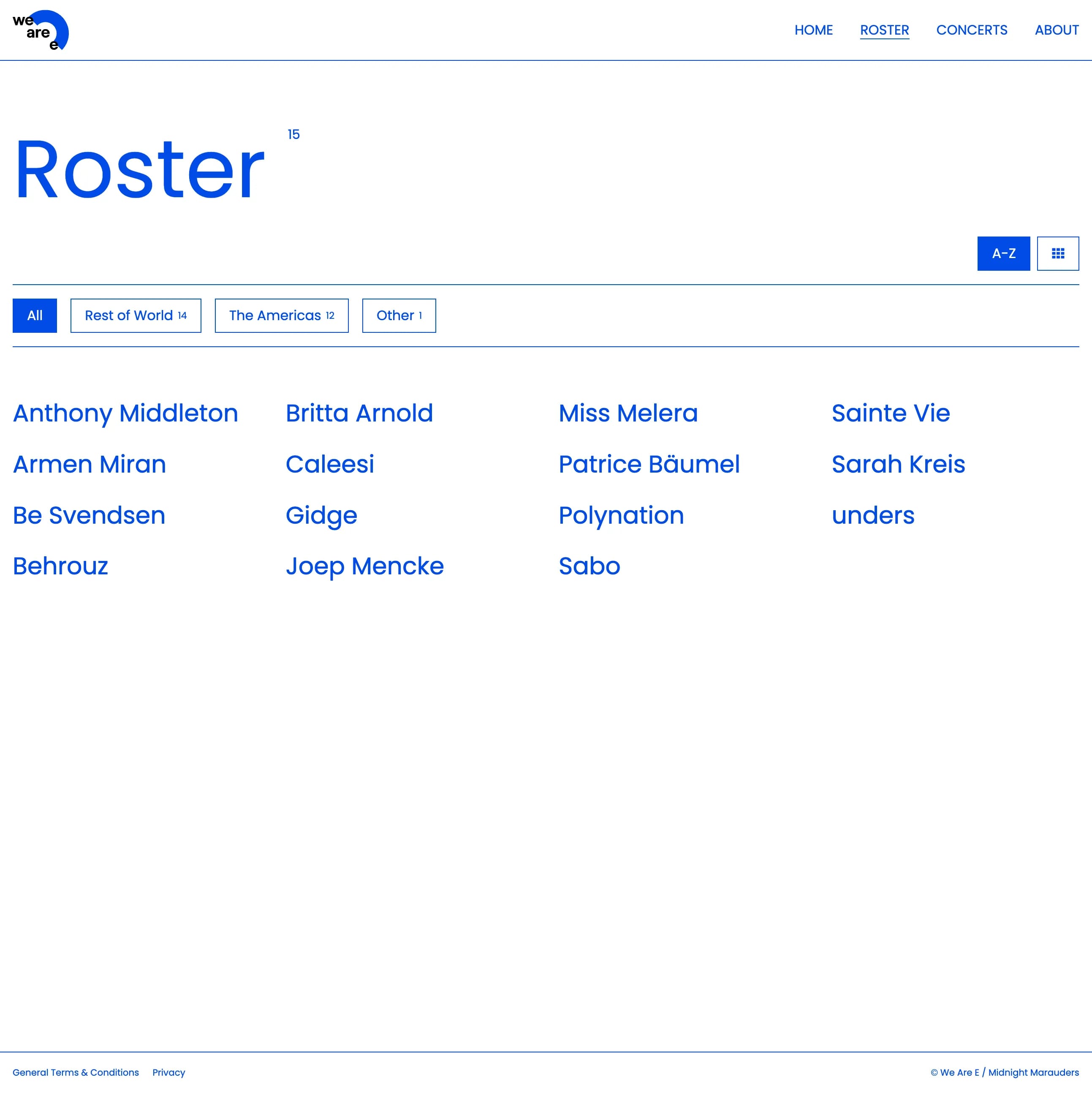 We Are E - Roster List View