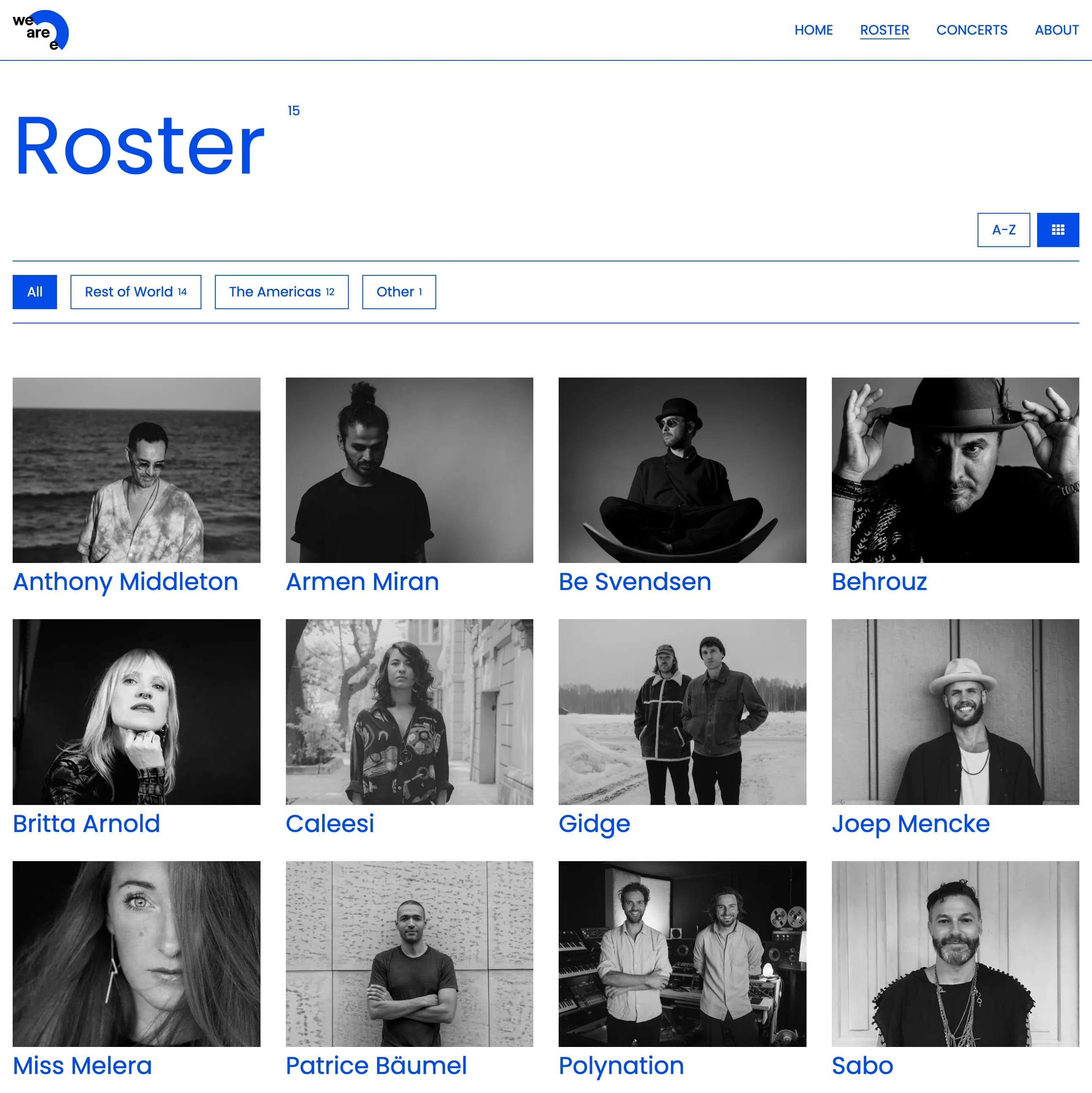 We Are E - Roster Grid View