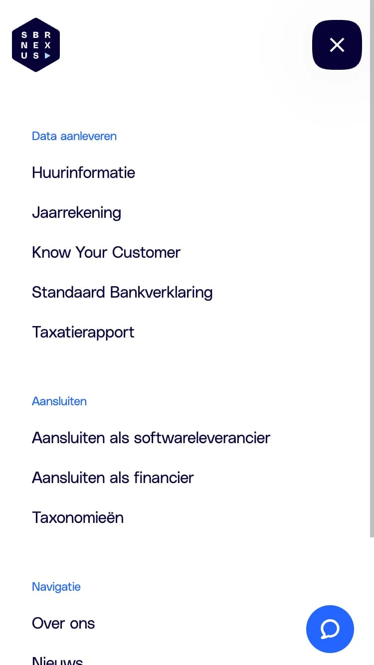 SBR Nexus - Mobile Menu
