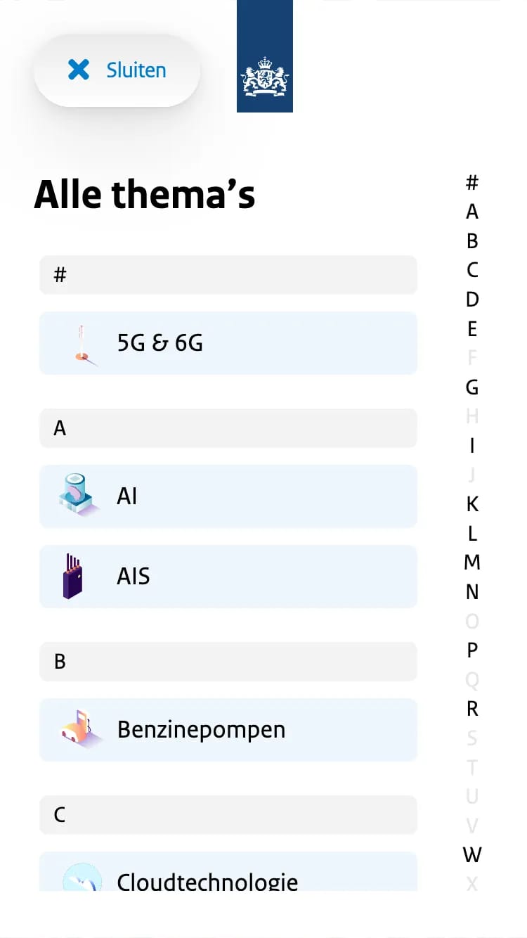 RDI Slimme Stad - Mobile menu