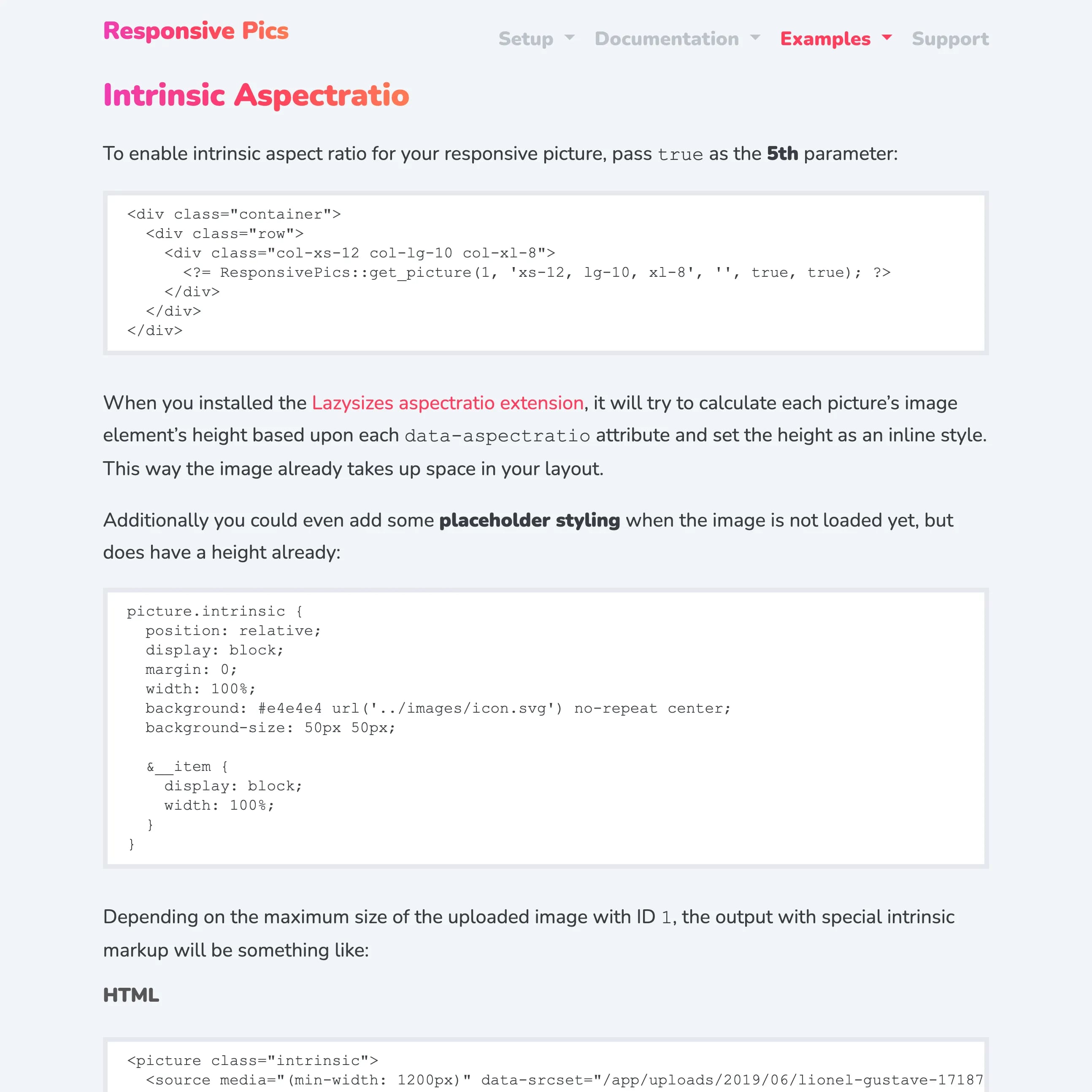 Responsive Pics - Intrinsic Aspectratio