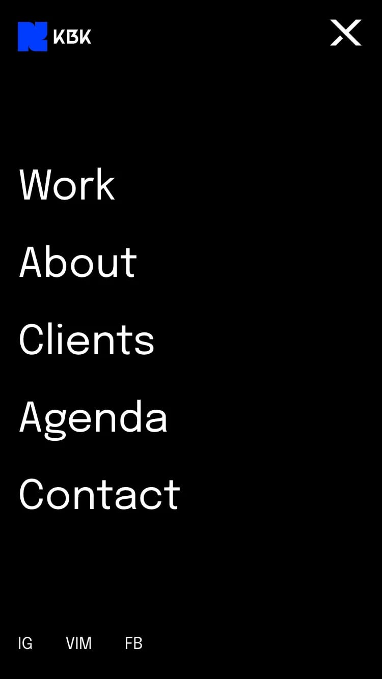 KBK Visuals - Mobile Menu