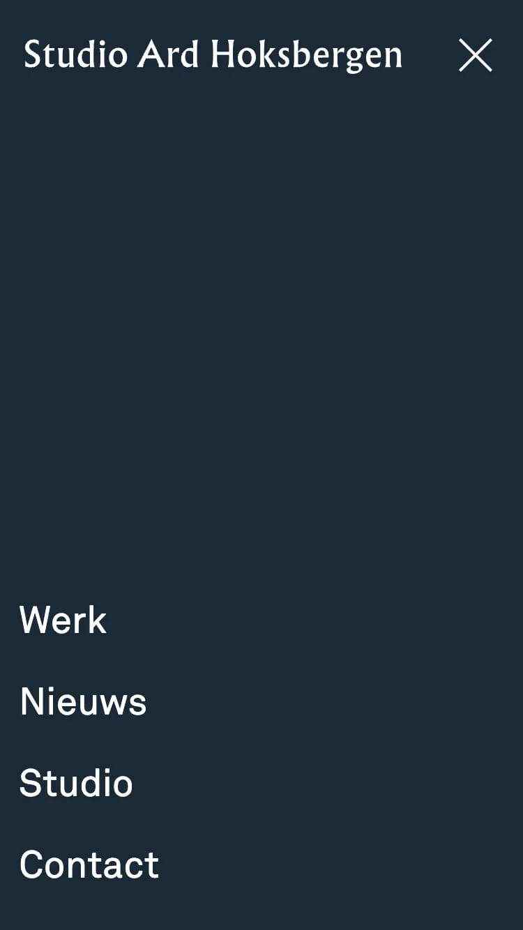 Studio Ard Hoksbergen - Mobile Menu