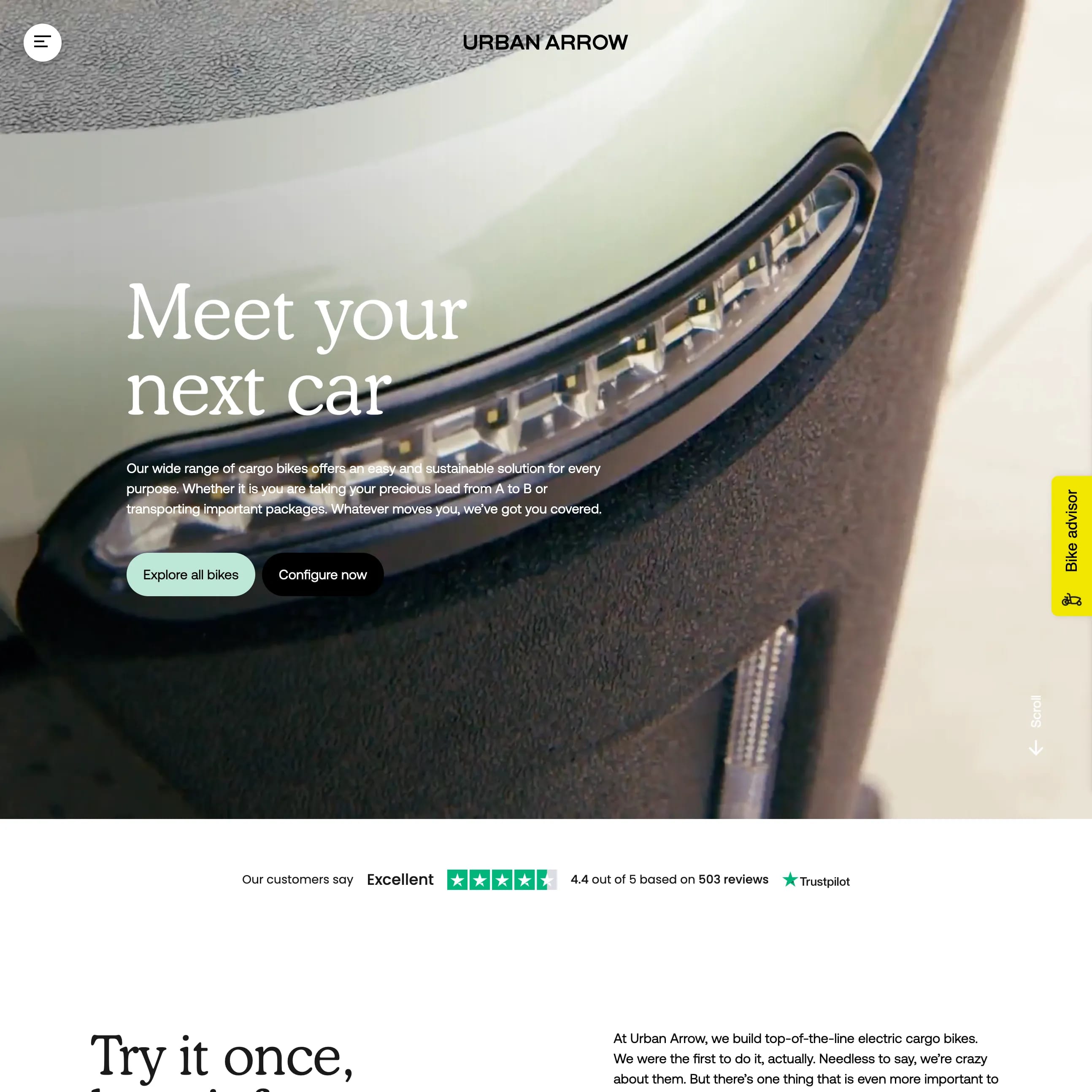 Urban Arrow - Hero block